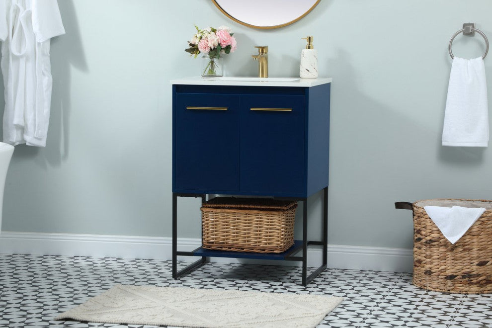 Sue 24" Single Bathroom Vanity, Blue