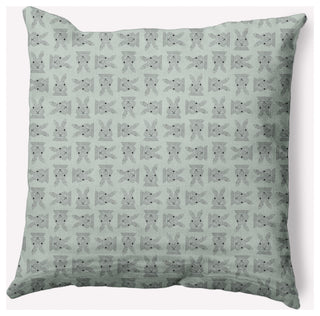 Criss Cross Bunnies Easter Decorative Throw Pillow, Breezeway Green, 20x20"