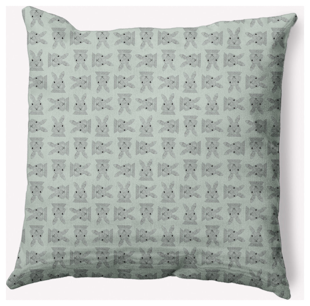 Criss Cross Bunnies Easter Decorative Throw Pillow, Breezeway Green, 20x20"
