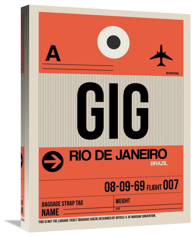 "GIG Rio De Janeiro Luggage Tag 2" Fine Art Print