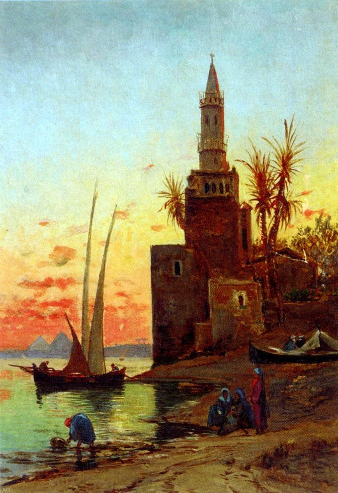 Hermann Solomon Corrodi Sunset on the Nile Wall Decal