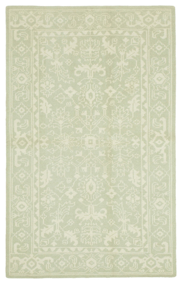 Rug N Carpet - Hand-Knotted Oriental 5' 0" x 8' 0" Unique Beige Oushak Rug
