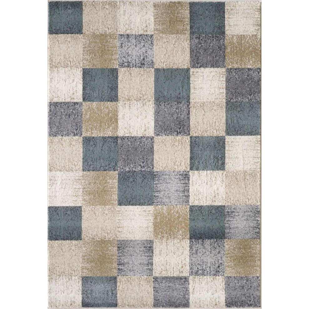 KAS Avalon 5617 Ivory Checkered Area Rug, 5'3" x 7'7"