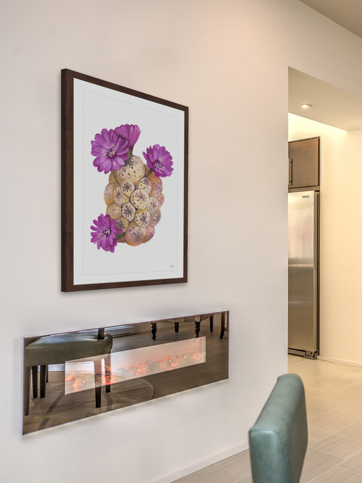"Mauve Cactus" Framed Painting Print, 24"x36"
