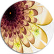 Brown Yellow Typical Flower Fractal, Floral Round Wall Art, 23"
