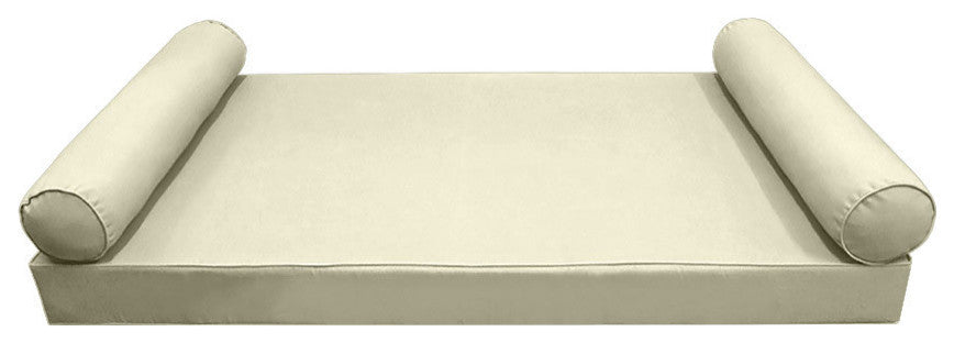 Style5 Twin-XL Pipe Trim Outdoor Mattress Bolster Slip Cover COMPLETE SET AD005