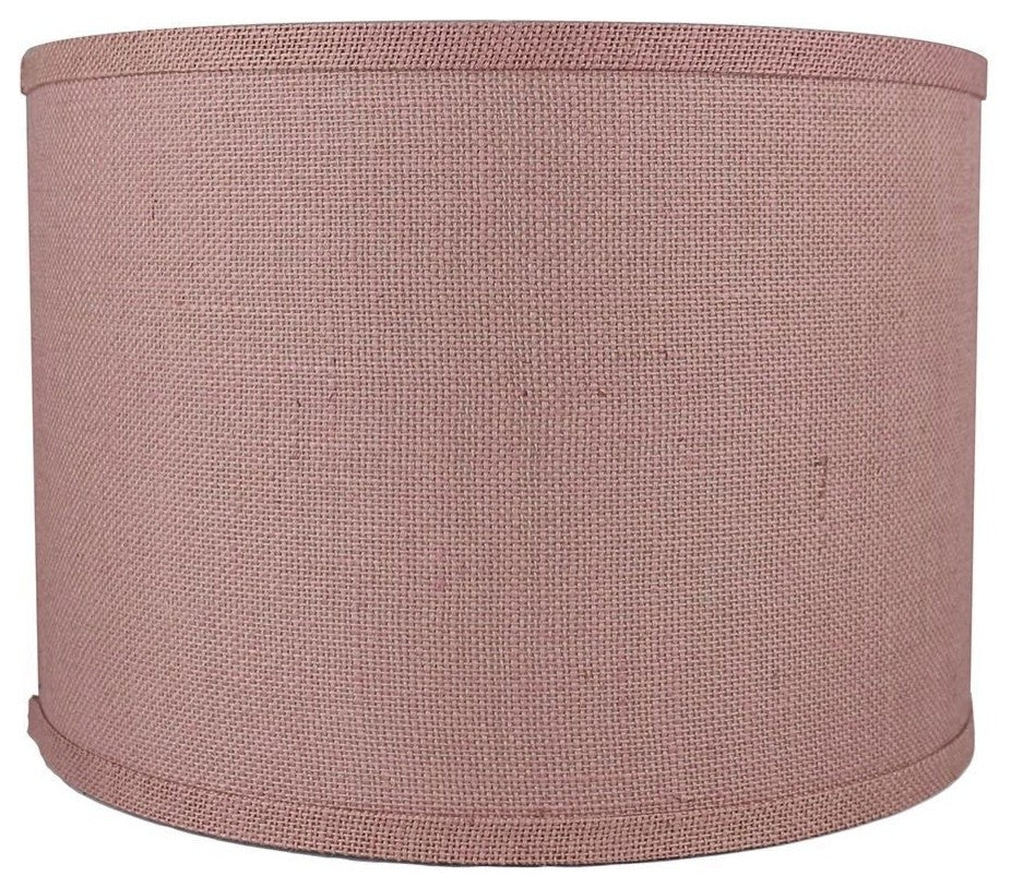 Classic Drum Burlap Lampshades, Dusty Rose, 14"