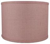 Classic Drum Burlap Lampshades, Dusty Rose, 14"