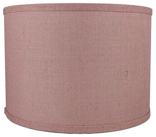 Classic Drum Burlap Lampshades, Dusty Rose, 14"