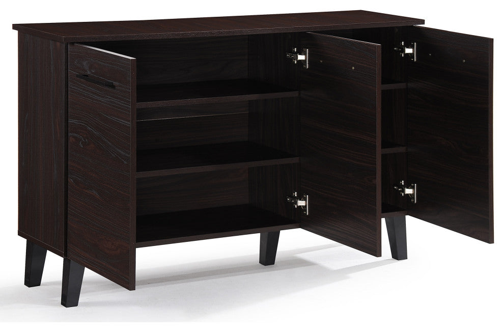 GDF Studio Emilia Mid Century Modern Finished Fiberboard Cabinet, Wenge