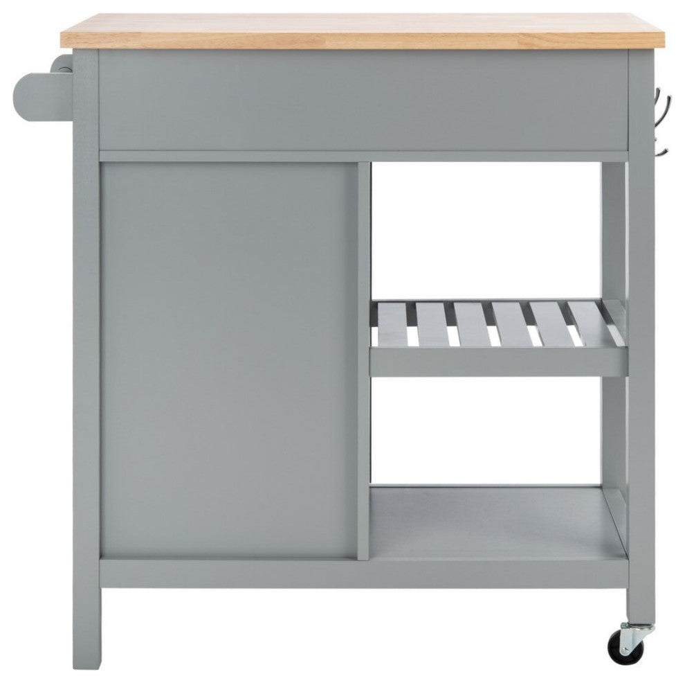 Safavieh Locklyn 1 Door 2 Drawer 2 Shelf Cart, Grey/Natural