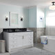 61" Single Sink Vanity, White Finish And Black Galaxy Granite And Oval Sink