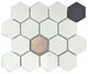 Lugo 12.1x10.43, White Lava Stone Mosaic Floor & Wall Tile, 7.83ft/case, Sample
