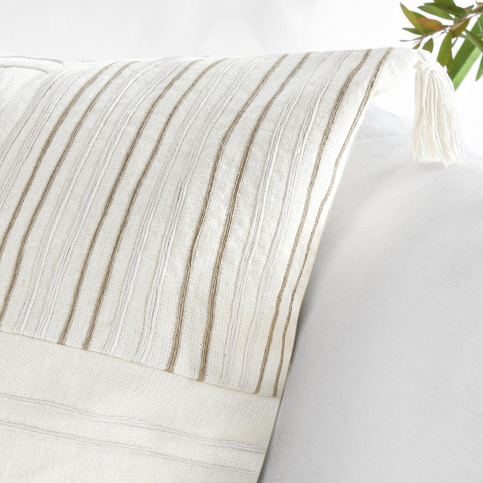 Apana Linen Embroidered Throw Pillow by Kosas Home, 22x22