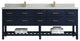 Parker 84 Double Sink Bathroom Vanity, Navy Blue 2" Carrara Quartz