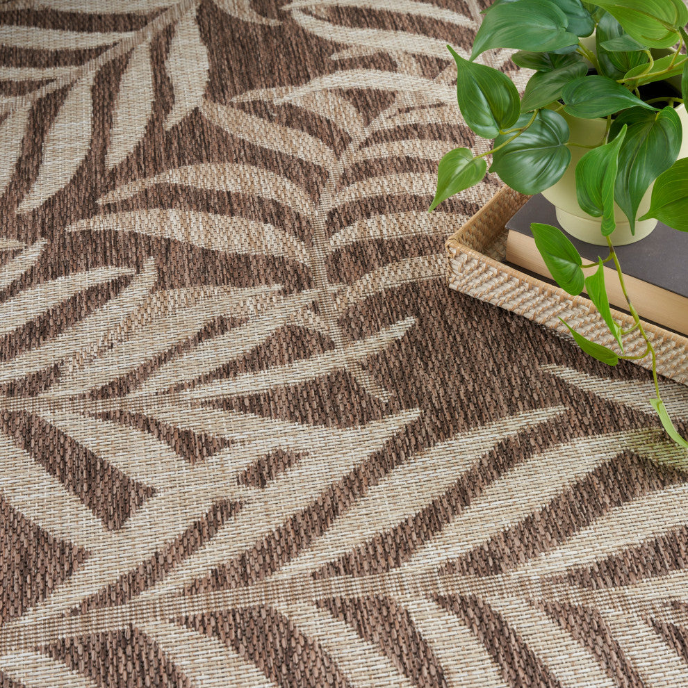 Nourison Garden Oasis 10' x 14' Mocha Tropical Rug