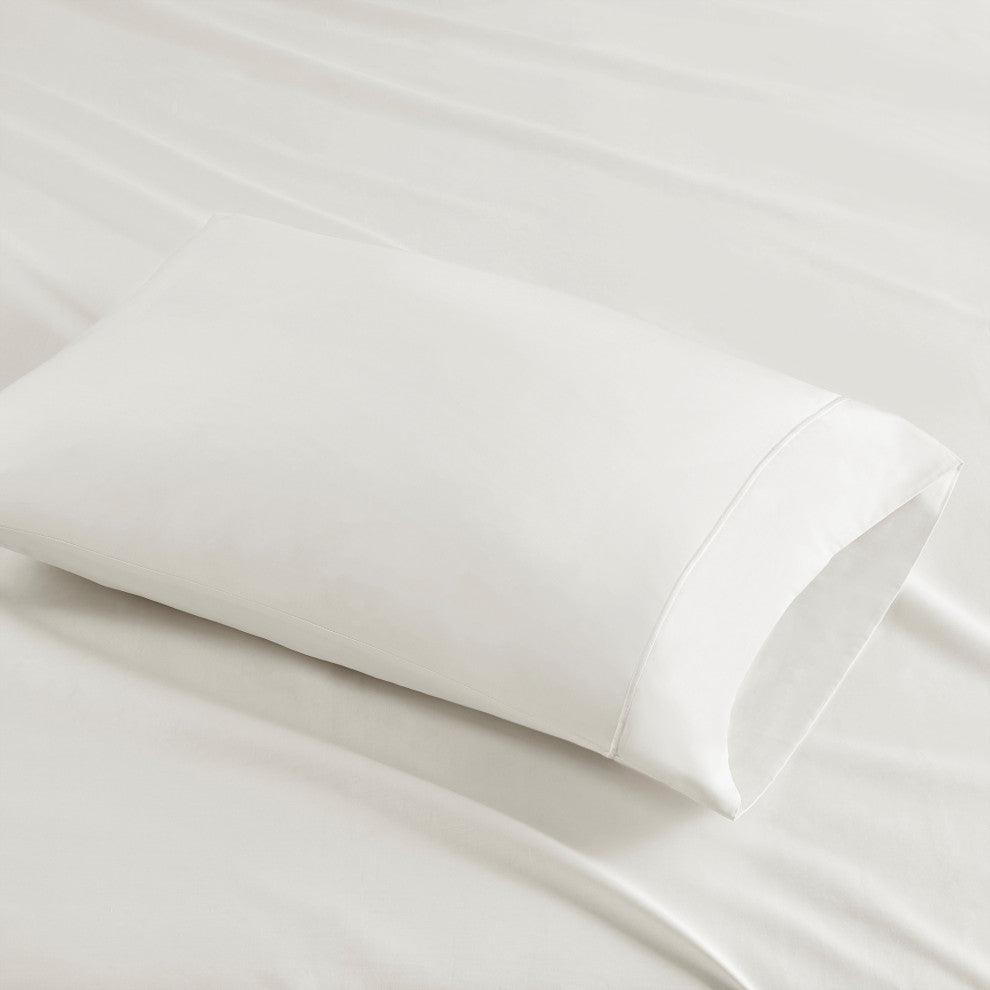 Croscill Sateen Weave 500TC 100% Egyptian Cotton Sheet Set, White, Queen