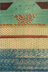 Balochi Adelayda Beige/Light Green Rug, 6'6x9'5