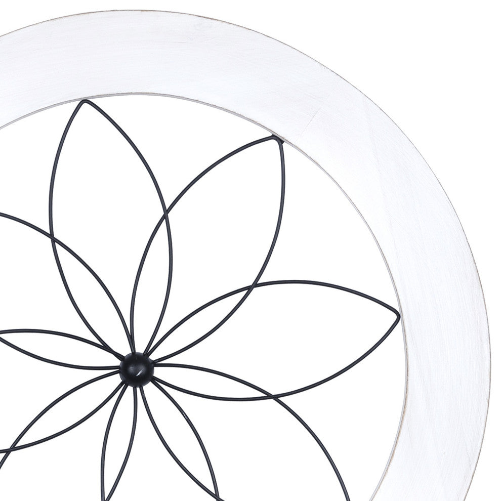 Wire Flower Framed Wall D"cor