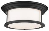Sonna 3 Light Flush Mount in Matte Black with Matte Opal Glass Shade
