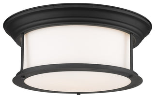 Sonna 3 Light Flush Mount in Matte Black with Matte Opal Glass Shade