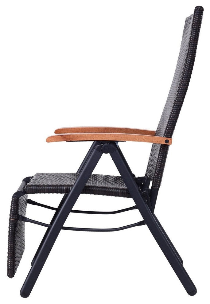 Modern Garden Folding Rattan Aluminum Recliner Chair
