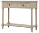 TATEUS Espresso Finish Solid Wood Console Table With Drawers, Antique Gray