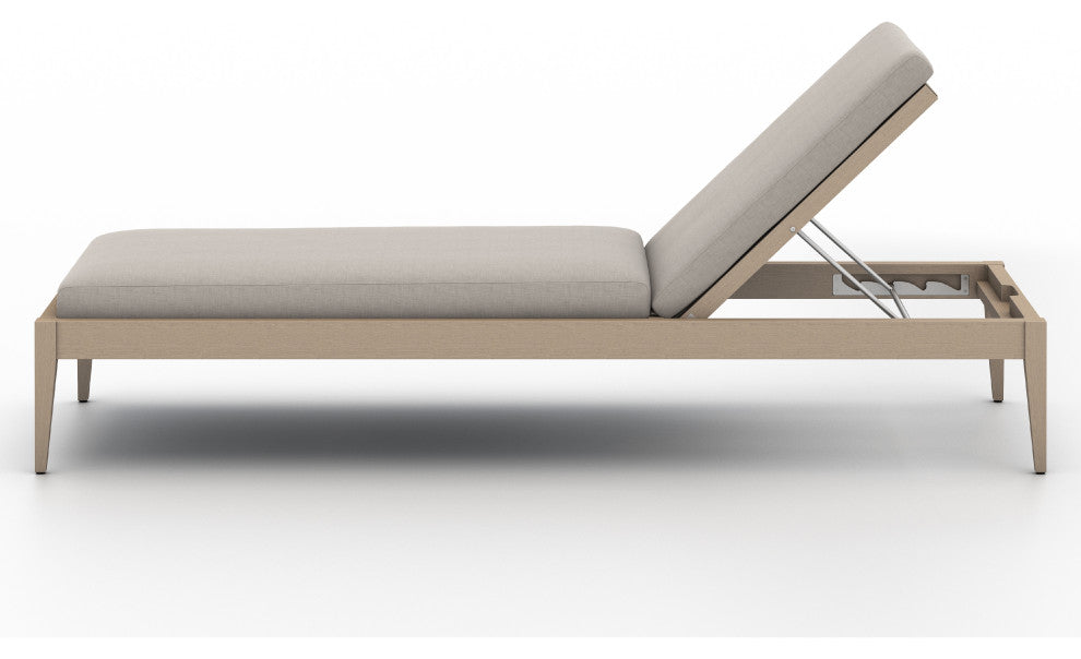 Sherwood Outdoor Chaise Lounge-Bwn/Stone