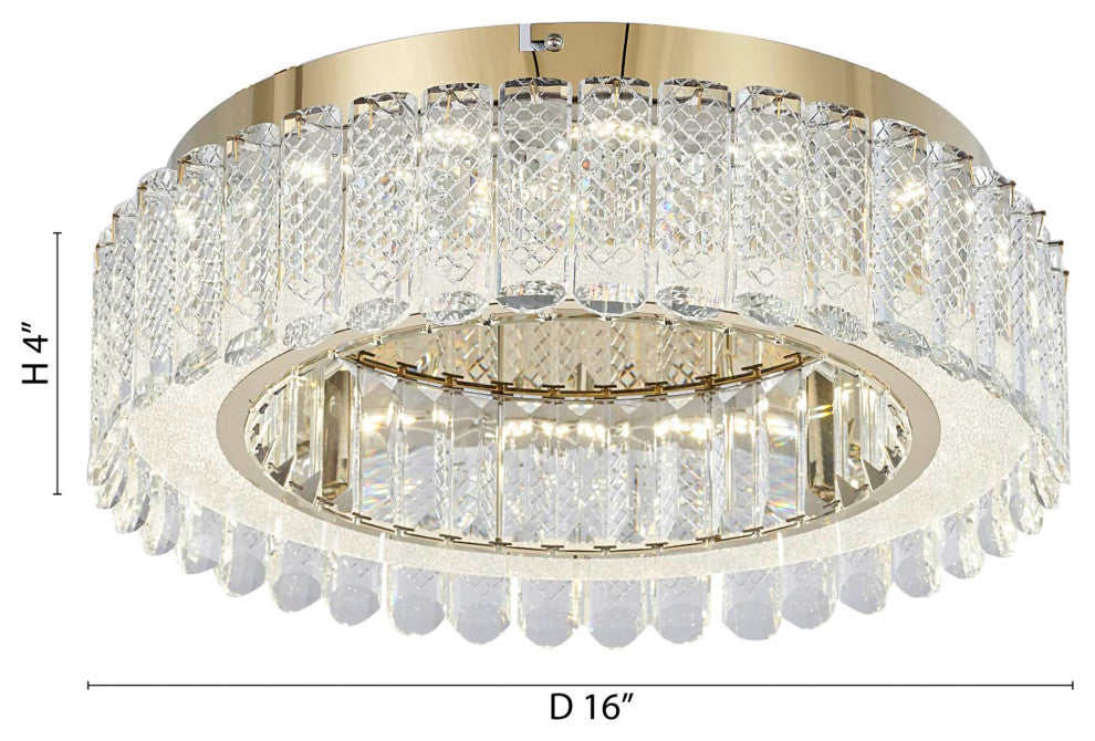 Bethel International FT106FM16G 1-Light LED Flush Mount, Gold