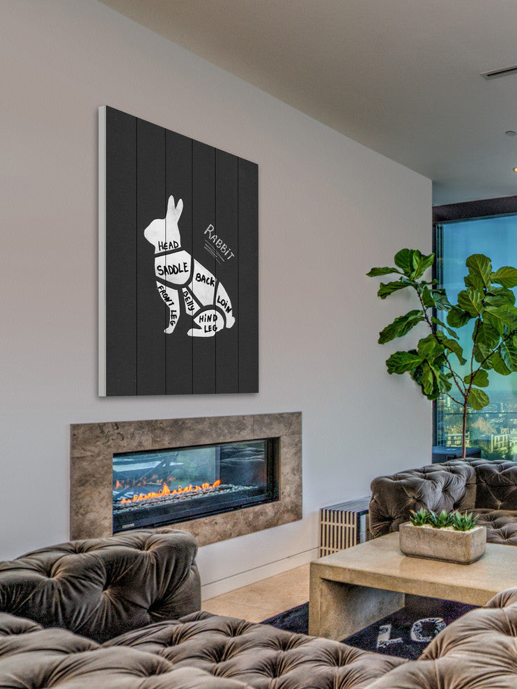 "Rabbit Formation" Painting Print on White Wood, 40"x60"