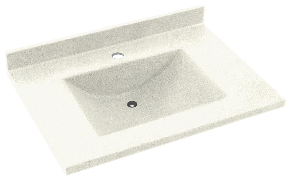 Swan Contour Solid Surface Bathroom Vanity Top, Bisque