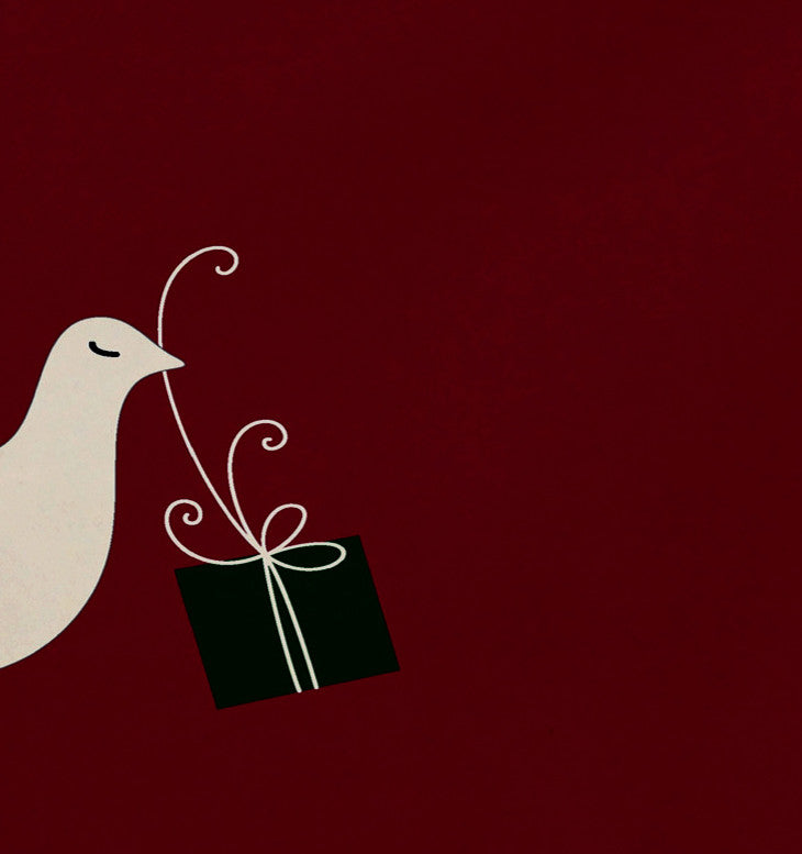 Peace Dove Decorative Holiday Animal Print Placemat, Set of 4, Cranberry