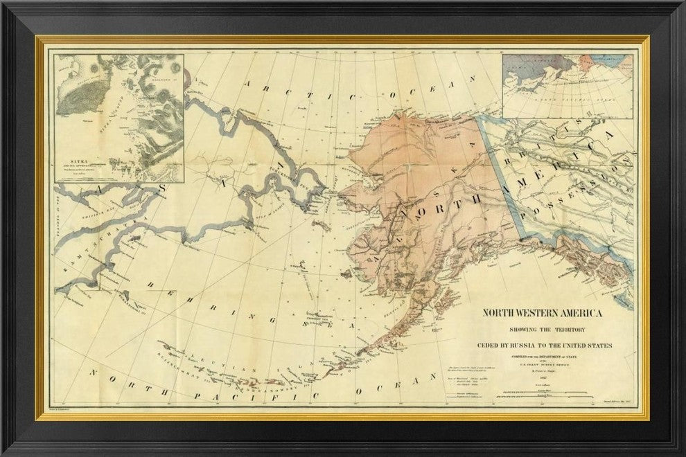 Northwestern America, The Territory Ceded By Russia To The US, 1867, 34"x23"