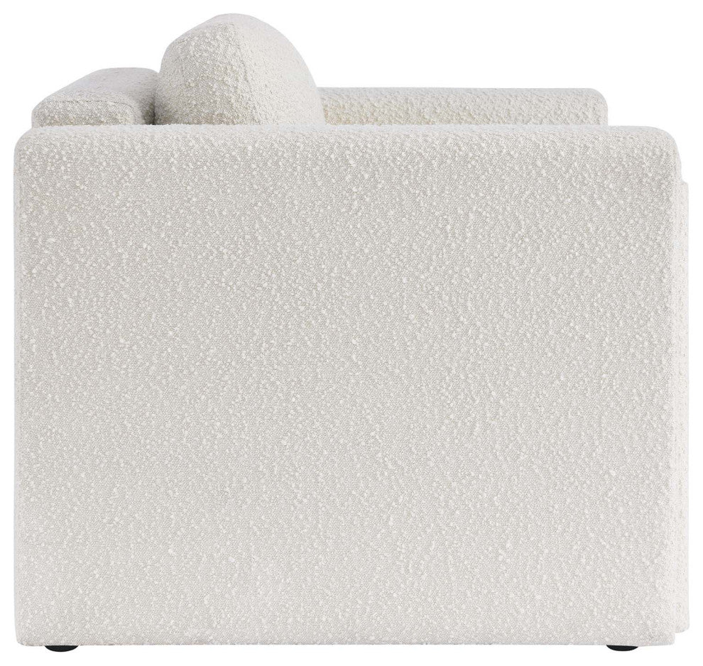 Visible Boucle Fabric Armchair - Ivory