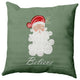 Believe in Santa Decorative Throw Pillow, Sage Green, 16"x16"