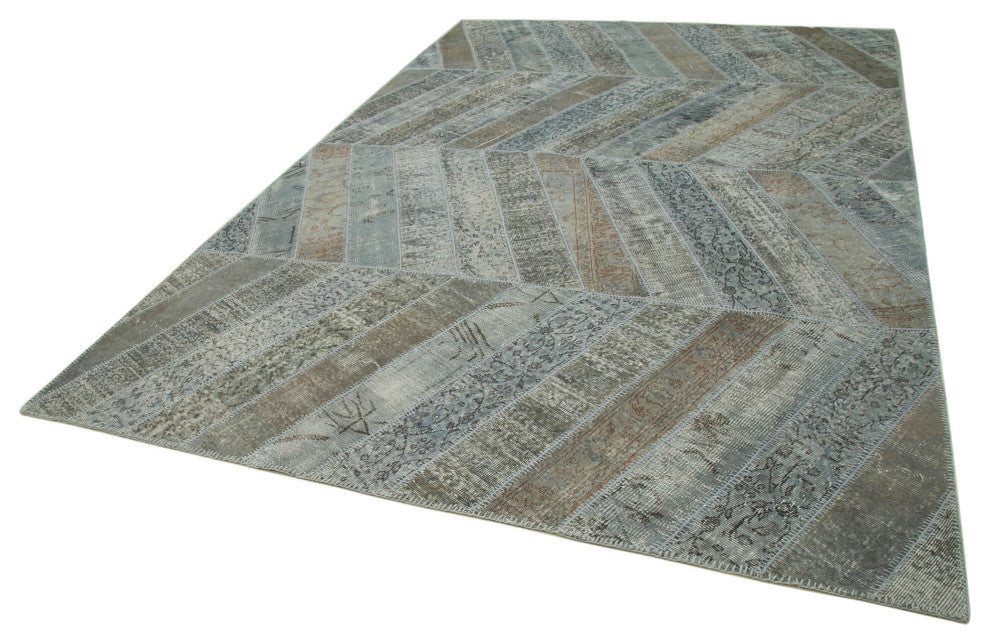 Rug N Carpet - Handwoven Turkish 8' 0" x 12' 0" Unique Patchwork Area Rug