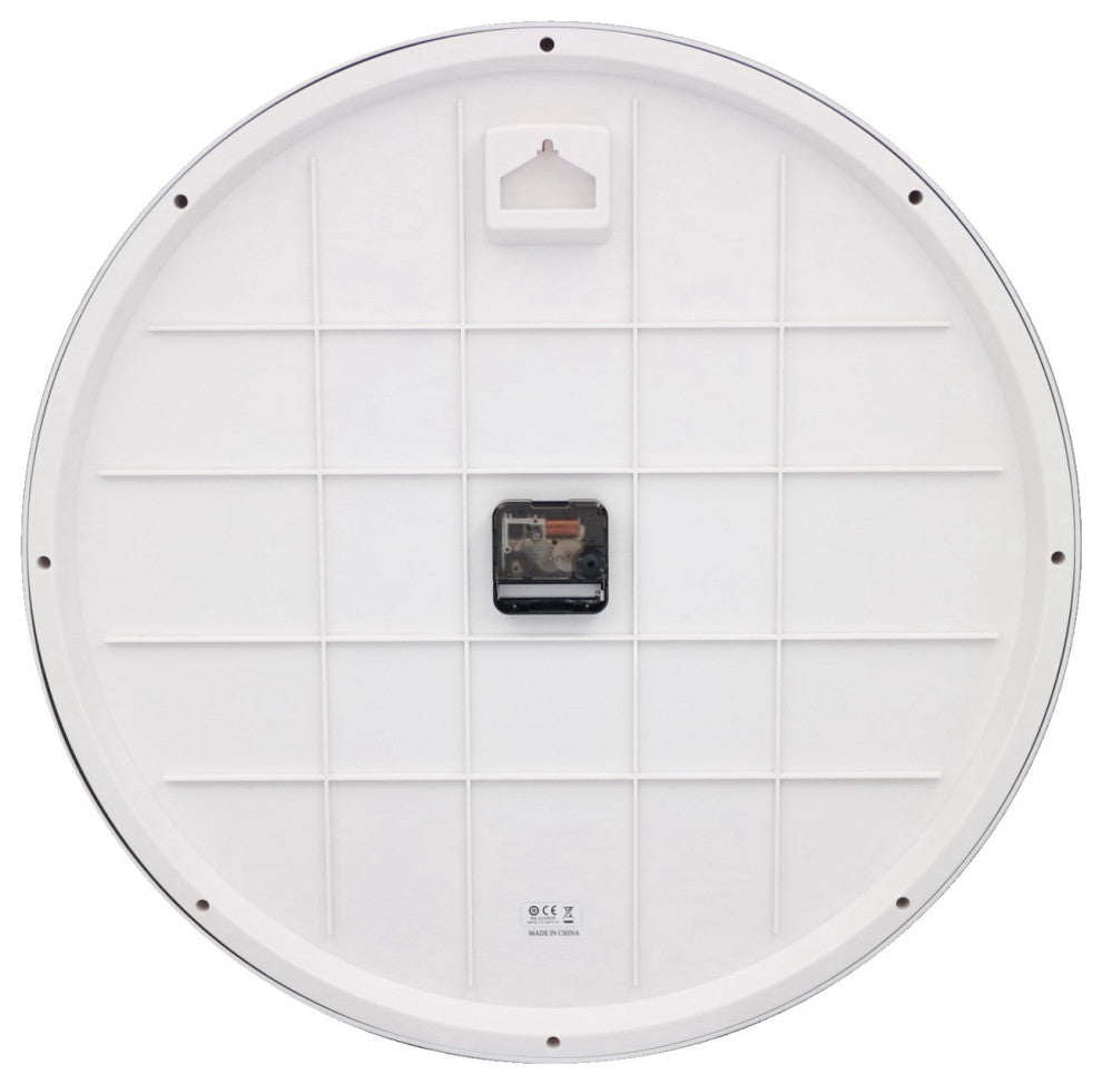 Seiko Clocks, 20" Ultra-Modern Silver-Tone Framed Wall Clock