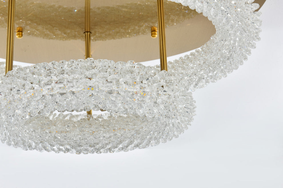 Elegant Lighting 3800F22L2 Bowen 22"W LED Semi-Flush Ceiling - Chrome