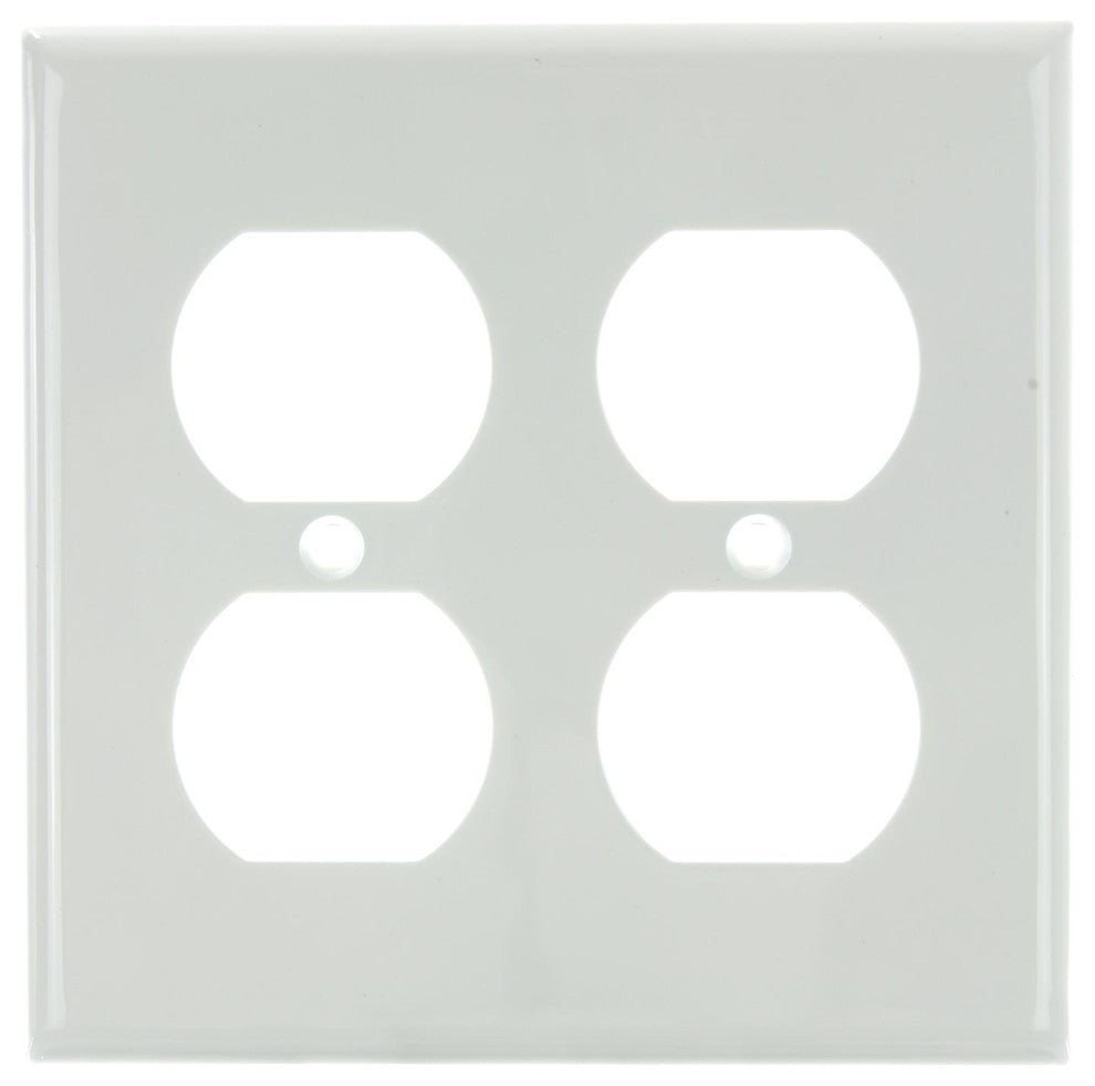 Sunlite E212/W 2 Gang Duplex Receptacle Plate, White