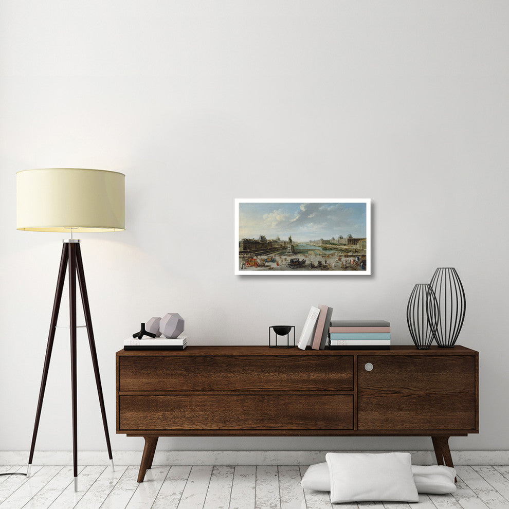 "A View of Paris from the Pont Neuf" Print by Jean-Baptiste Raguenet, 32"x18"