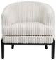White Plush Upholstered Accent Chair