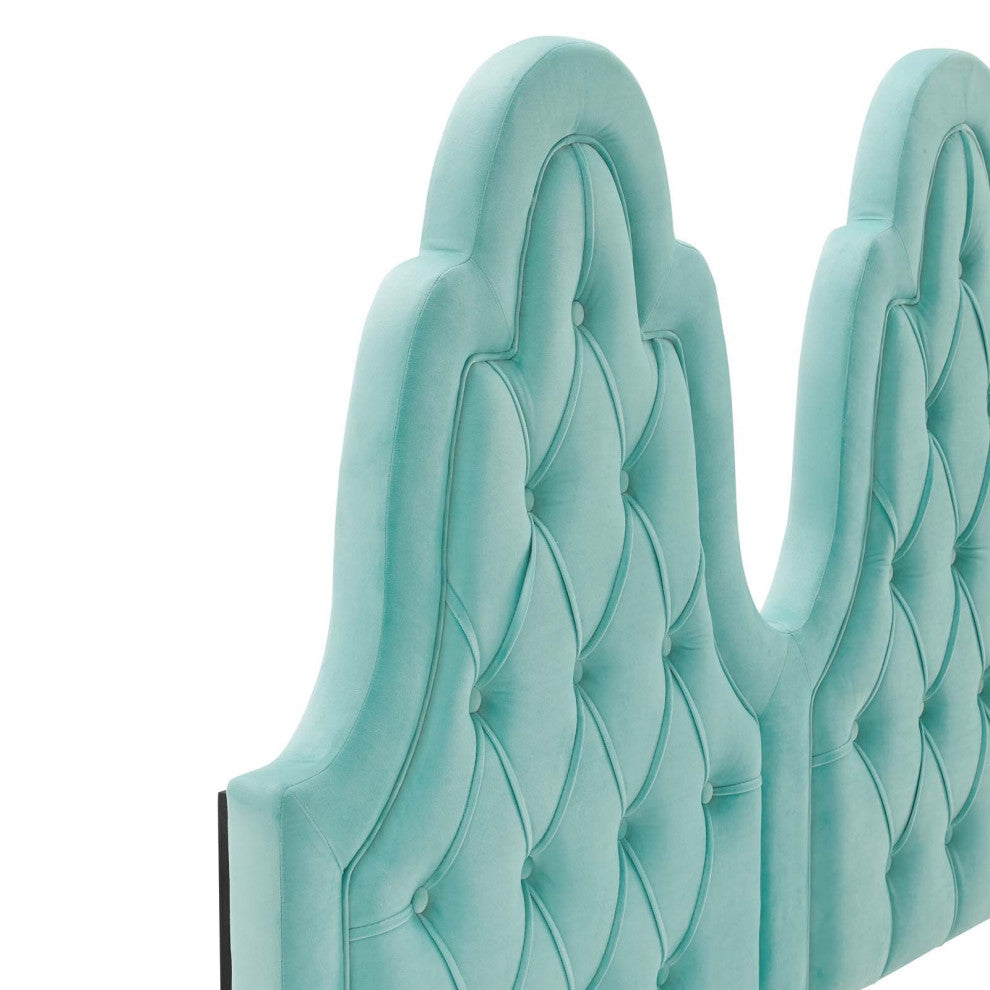 Augustine Tufted Performance Velvet Full/Queen Headboard Mint