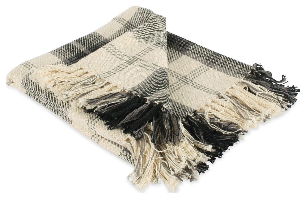 Black Farmhouse Plaid Throw