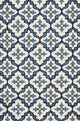 HomeRoots 5' x 7' Ivory or Blue Geometric Mosaic Indoor Outdoor Area Rug