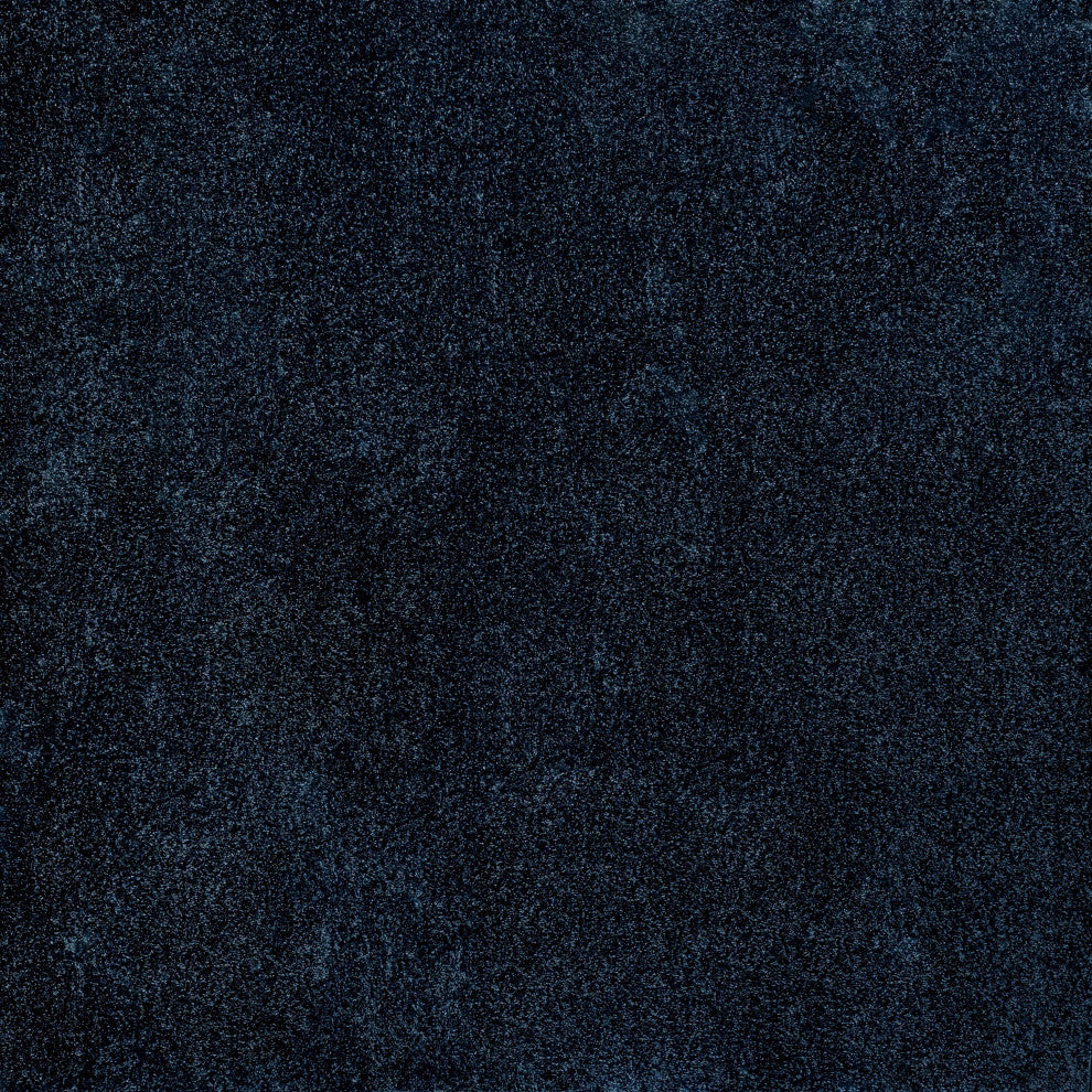 Haze Solid Low-Pile Runner Rug, Navy, 5' Square