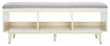 Safavieh Cricket Open Shelf Bench, Grey/Cream