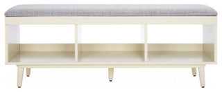 Safavieh Cricket Open Shelf Bench, Grey/Cream