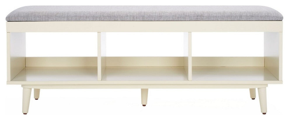 Safavieh Cricket Open Shelf Bench, Grey/Cream