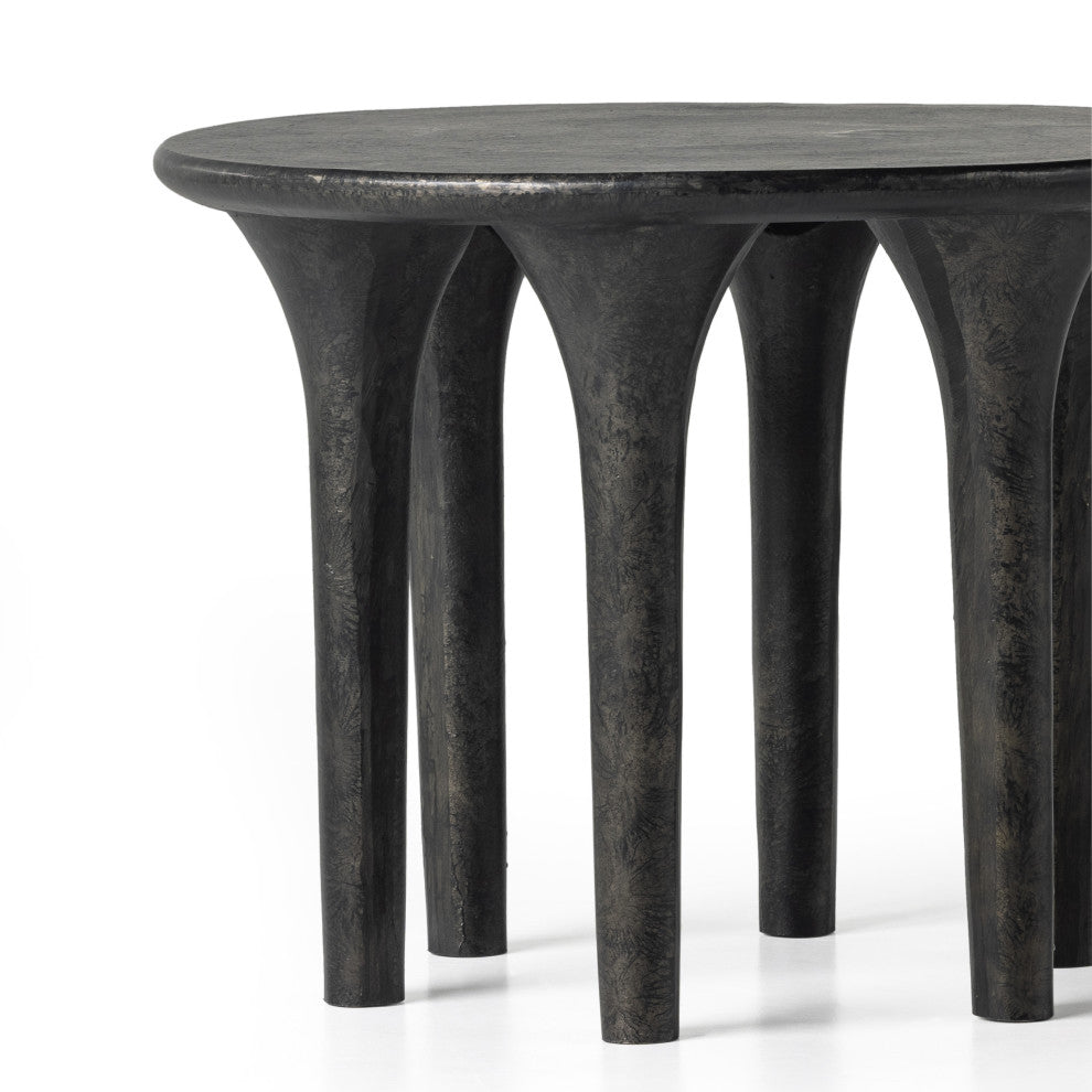Kelden End Table-Raw Black