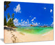 "Tropical Beach With Green Sea" Canvas Print